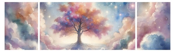 Obraz - Strom života v oblacích (170x50 cm)