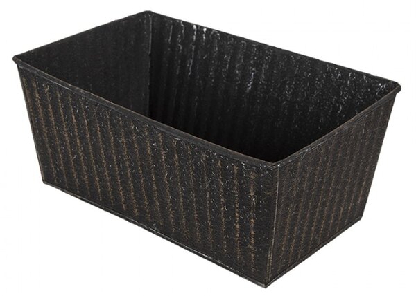 Kovové dekorativní truhlíky na květiny s patinou – 26x17x12 / 23x14x10 / 21x11x9 cm