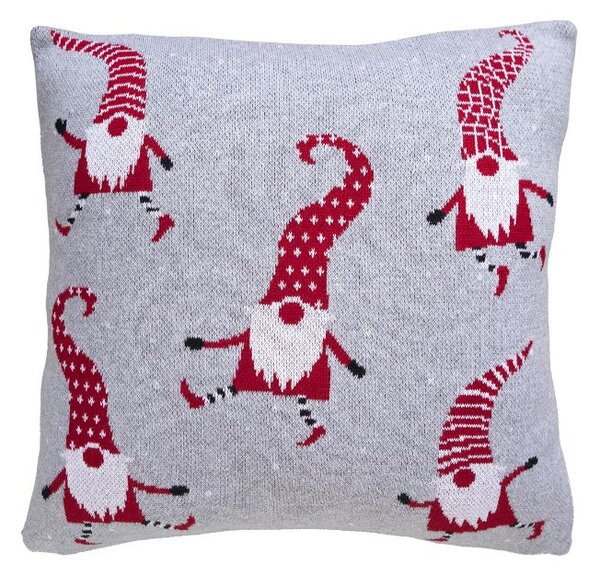 Pletený povlak DESIGN elfíci šedočervená 45 x 45 cm