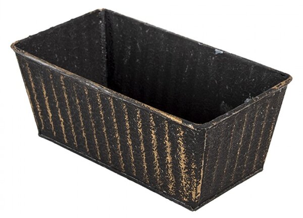 Kovové dekorativní truhlíky na květiny s patinou – 26x17x12 / 23x14x10 / 21x11x9 cm