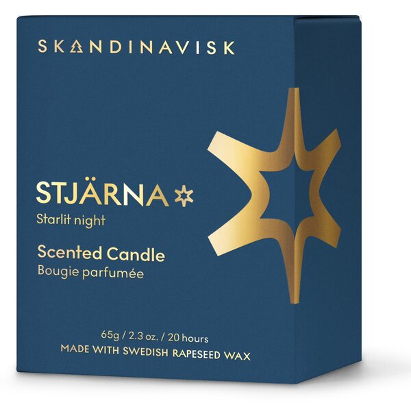 Vonná svíčka ve skle STJÄRNA Gold (hvězda) 65 g – speciální edice