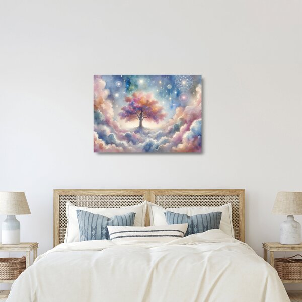 Skleněný obraz - Strom života v oblacích (70x50 cm)