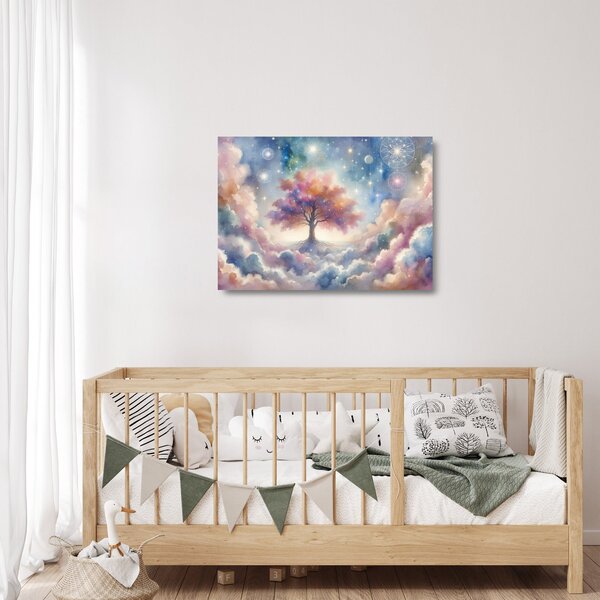 Skleněný obraz - Strom života v oblacích (70x50 cm)