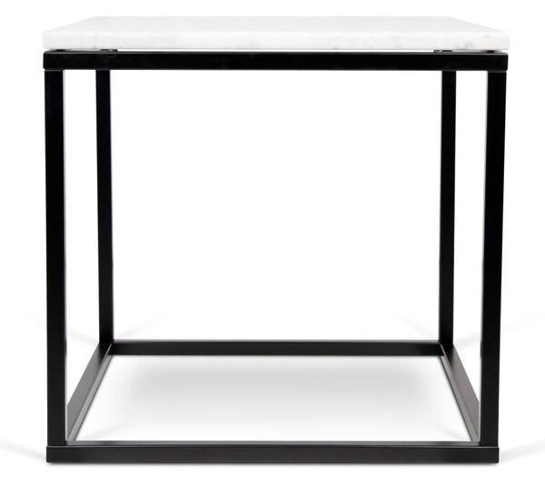 Konferenční stolek s černým podnožím a bílou mramorovou deskou TemaHome Prairie, 50 x 50 cm