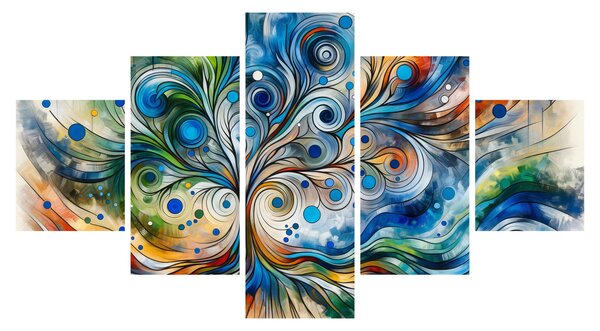 Obraz - Barevný energický strom (125x70 cm)