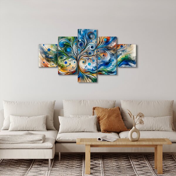 Obraz - Barevný energický strom (125x70 cm)