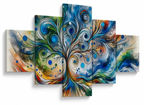 Obraz - Barevný energický strom (125x70 cm)
