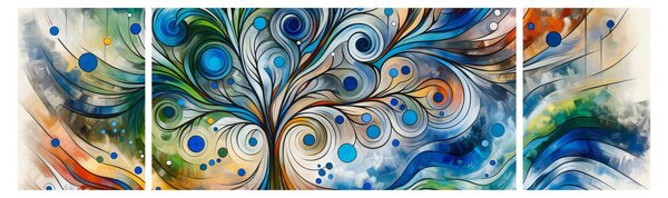 Obraz - Barevný energický strom (170x50 cm)