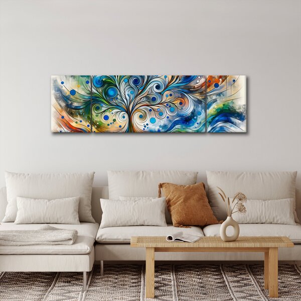 Obraz - Barevný energický strom (170x50 cm)