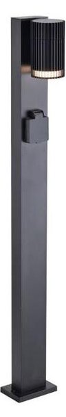 Venkovní lampa se zásuvkou SCHUKO 1xGU10/10W/230V IP44 80 cm černá