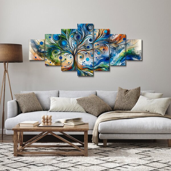 Obraz - Barevný energický strom (210x100 cm)