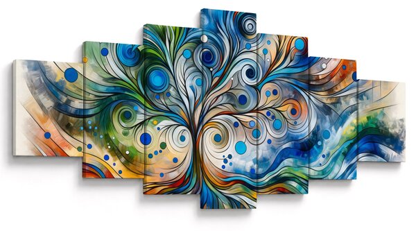 Obraz - Barevný energický strom (210x100 cm)