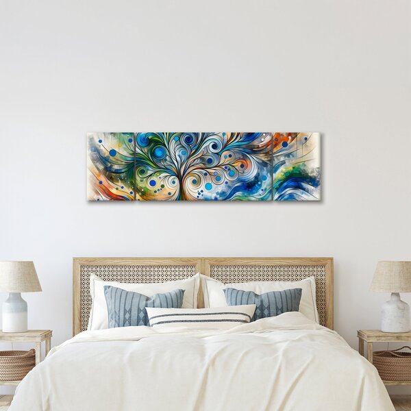 Obraz - Barevný energický strom (170x50 cm)