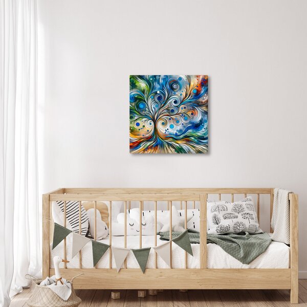 Obraz - Barevný energický strom (30x30 cm)