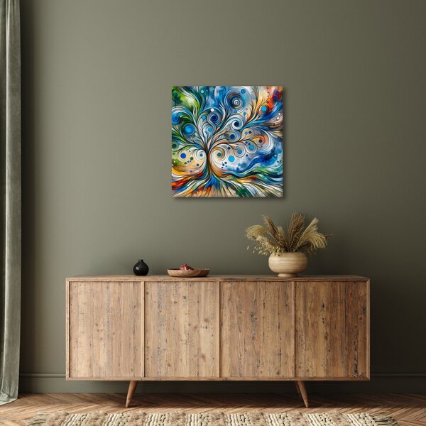 Obraz - Barevný energický strom (30x30 cm)
