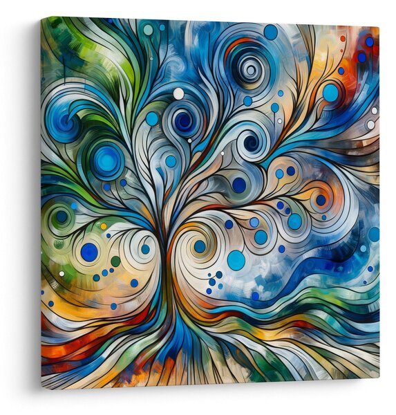 Obraz - Barevný energický strom (30x30 cm)