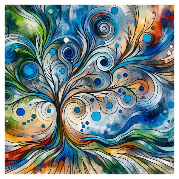 Obraz - Barevný energický strom (30x30 cm)