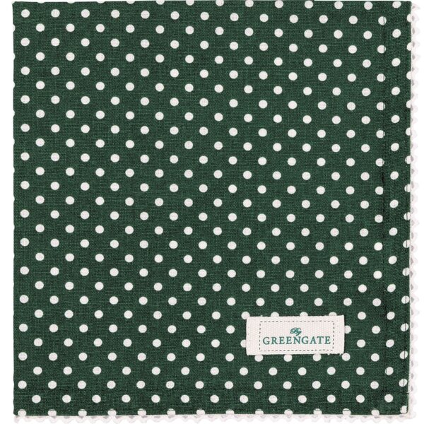 Bavlněný ubrousek s krajkou Dotty Dark Green