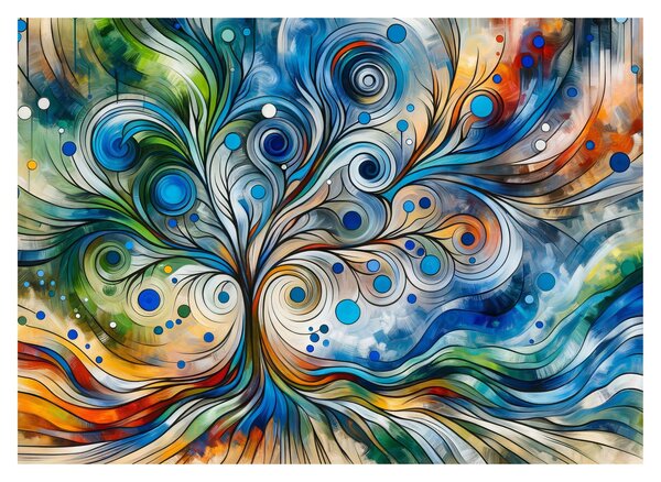 Obraz - Barevný energický strom (70x50 cm)