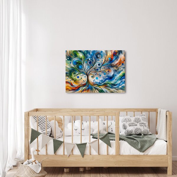 Obraz - Barevný energický strom (70x50 cm)