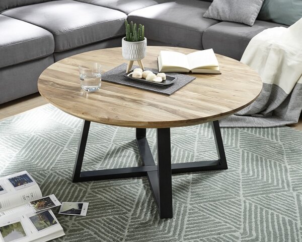 Konferenční stolek RIVA pr. 90 cm akát/černá