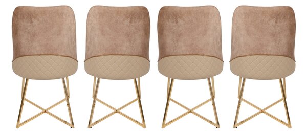 Hanah Home Set židlí MADRID zlatý hnědý - Doprodej
