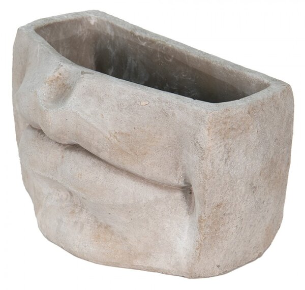Usměvavý cementový květináč Mouth – 26x16x16 cm