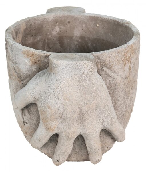 Cementový obal na květináč s držícíma rukama Meganne – 21x16x15 cm