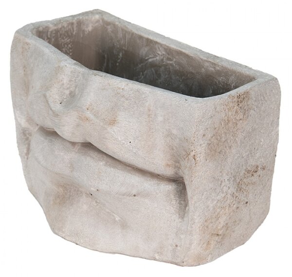 Usměvavý cementový květináč Mouth – 21x13x14 cm