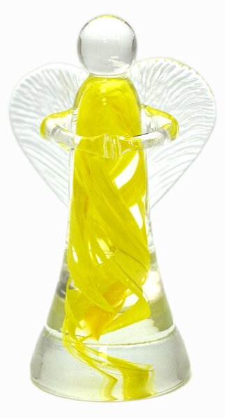 Floriánova huť Skleněný anděl - žlutý
