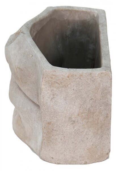 Usměvavý cementový květináč Mouth – 26x16x16 cm