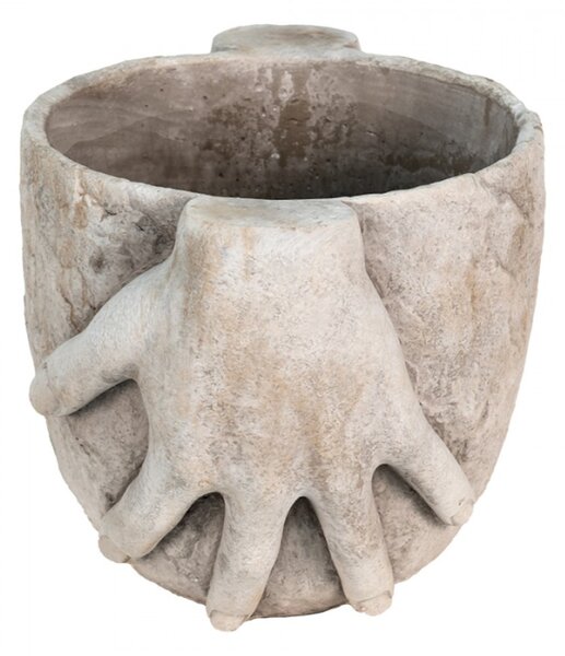 Cementový obal na květináč s držícíma rukama Meganne – 25x18x17 cm