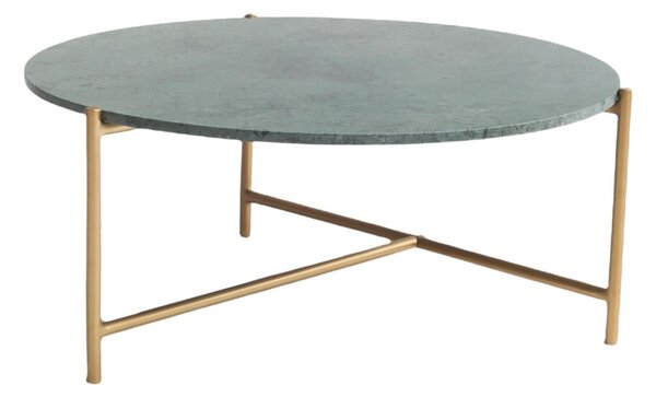 Mramorový kulatý konferenční stolek v zeleno-zlaté barvě ø 80 cm Morgans – Really Nice Things