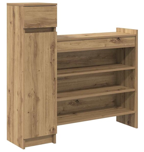 Skříň na obuv se zásuvkou Artisanový dub 100,5 x 28 x 100 cm