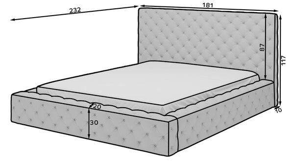 Eltap Čalouněná postel Princce Materiál a barva potahu: Royal 20 - béžová, Rozměr: 140x200