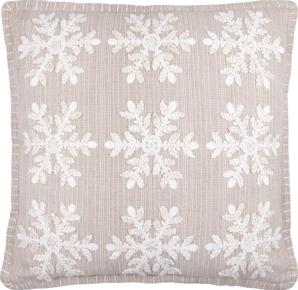Povlak na polštář s výšivkou Snowflake 50 × 50 cm