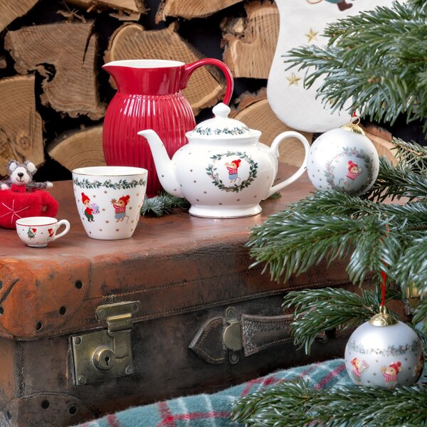 Porcelánová vánoční ozdoba Joanni White – set 4 ks