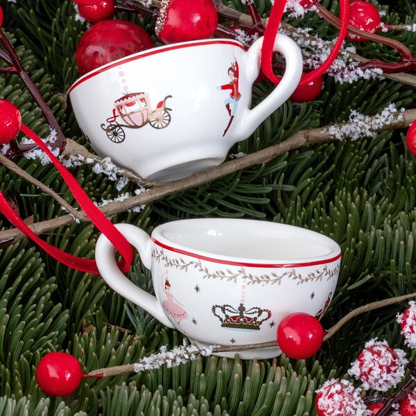 Porcelánová vánoční ozdoba Joanni White – set 4 ks