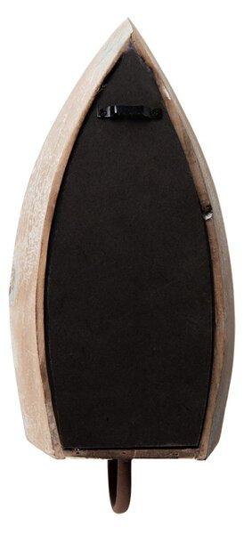 Béžový antik nástěnný svícen se zrcadlem – 15x17x36 cm