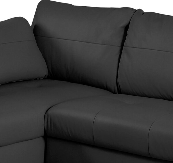 ROHOVÁ SEDAČKA, textil, kůže, černá Livetastic - Sedací soupravy, Online Only