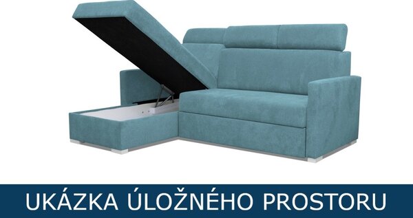 Rozkládací sedací souprava do L - Hugo mini - šedá