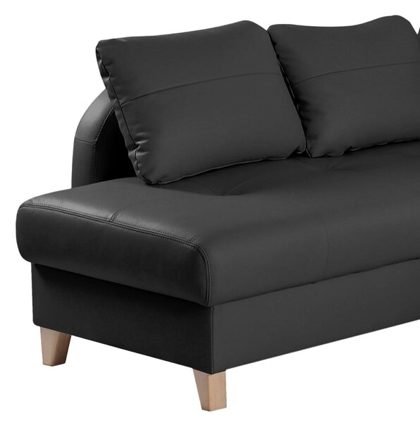 ROHOVÁ SEDAČKA, textil, kůže, černá Livetastic - Sedací soupravy, Online Only