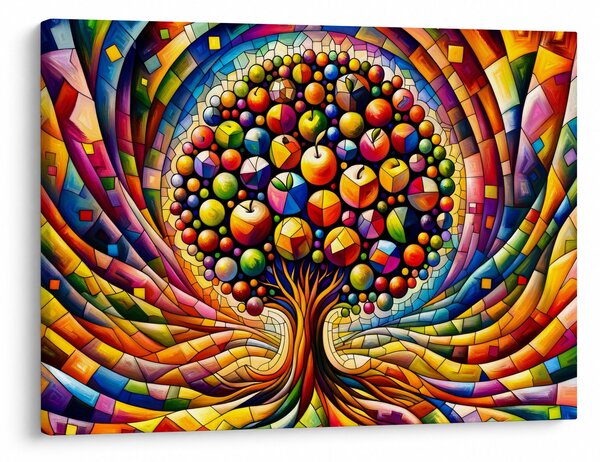 Obraz - Barevný strom s jablky (70x50 cm)