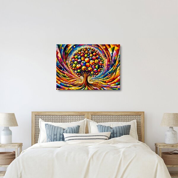 Obraz - Barevný strom s jablky (70x50 cm)