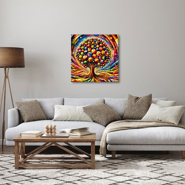Obraz - Barevný strom s jablky (30x30 cm)