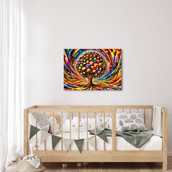 Obraz - Barevný strom s jablky (70x50 cm)