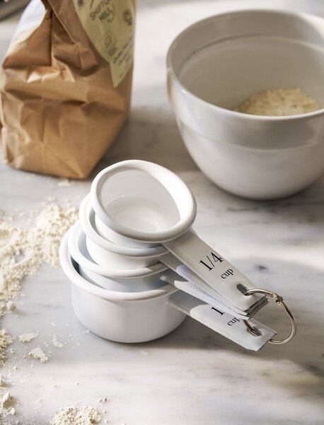 Smaltované odměrky White – set 4 ks