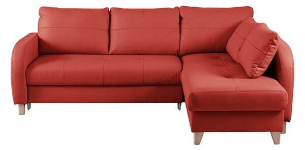 ROHOVÁ SEDAČKA, textil, kůže, červená Livetastic - Sedací soupravy, Online Only