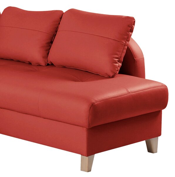 ROHOVÁ SEDAČKA, textil, kůže, červená Livetastic - Sedací soupravy, Online Only