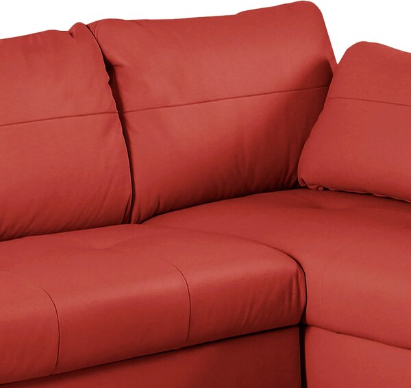 ROHOVÁ SEDAČKA, textil, kůže, červená Livetastic - Sedací soupravy, Online Only